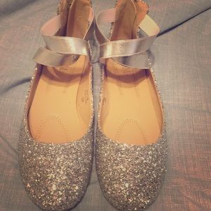 BellaMarie Silver Glitter Ballet Flats size 10